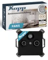 Produktbild: Kopp PARIS 3-fach Antennensteckdose - Matt-Schwarz - Hochwertige IP20 TV-Kabel-Steckdose - Stilvolle TV/RF Antennendose aus mattem Kunststoff - SAT-Dose für alle gängigen Antennensteckdosen