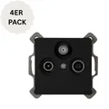 Produktbild: Kopp Paris Antennensteckdose 3Fach TV/RF Antennenabdeckung Rahmen Schwarz [4ER]