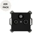 Produktbild: Kopp Paris Antennensteckdose 3Fach TV/RF Antennenabdeckung Rahmen Schwarz [2ER]
