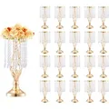 Produktbild: VEVOR 20 STK 43 cm hoher Blumenständer aus Kristallglas für Hochzeiten,Metallvase für Hochzeitsmittelstücke,goldene Blumenhalter,Blumenständer für