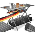 Produktbild: KESSER® Campingtisch faltbar Klapptisch mit Aluminiumrahmen Aufrollbare Tischplatte Falttisch klappbar 145x70x70cm bis 100kg inkl. Tragetasche mit Trageband & Netztasche