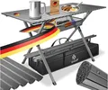 Produktbild: KESSER® Campingtisch faltbar Klapptisch mit Aluminiumrahmen Aufrollbare Tischplatte Falttisch klappbar 145x70x70cm bis 100kg inkl. Tragetasche mit Trageband & Netztasche, Anthrazit