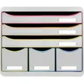 Produktbild: Exacompta Schubladenbox STOREBOX 6 offene Schubladen Weiss/Harlekin 306913D