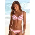 Produktbild: Bügel-Bikini VENICE BEACH, Damen, Gr. 36, Cup F, rosa (rosa, weiß), Recycling-Polyester, gestreift, Bikini-Sets Bügel-Bikini, mit gewebten Streifen