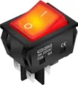 Produktbild: Wippschalter rot 30A 250 4Pin Einbaumaß 30x22mm Ein-Aus-Kippschalter beleuchtet