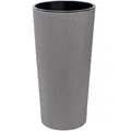 Produktbild: KONZEPT Blumentopf Hoch (57 cm) mit Einsatz – geeignet für Innen- & Außenbereich, wetterfest, UV-beständig, mit Rillenstruktur – Grau, Eco-Kunststoff, ideal für Garten, Balkon, Terrasse & Wohnung
