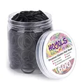 Produktbild: HOYOLS 2 cm Schwarzes Gummibänder Haar Krawatten kleine Pferdeschwanz Halter für Kleinkind Mädchen Kinder dickes Haar Mini Gummibänder keine Beschädigung Handwerk Büro 600pcs(M)