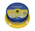 Produktbild: Verbatim® DVD+RW DataLifePlus, Spindel, wiederbeschreibbar, 4,7 GB, 4 x (25 Stück), Sie erhalten 1 Packung á 25 Stück