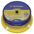 Produktbild: Verbatim 43489 DVD+RW - 4.7GB/120Min, 4-fach/Spindel, Packung mit 25 Stück
