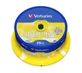 Produktbild: Verbatim DVD+RW 4x 4.7GB Matt Silver 25er Spindel beschreibbar Rohlinge