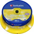 Produktbild: Verbatim DVD+RW 4,7GB 4x 25er Spindel wiederbeschreibbar silber
