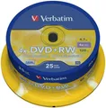 Produktbild: 100 Verbatim DVD+RW 4,7Gb 120Min 4x wiederbeschreibbar Rohlinge Spindel 