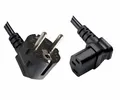 Produktbild: DINIC Netzkabel Schuko auf C13 90 Grad nach oben abgewinkelt, 1,mm² , VDE, 3m