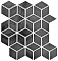 Produktbild: Mosani Mosaikfliesen Würfel Mosaik Fliese Keramik 3D schwarz glänzend Wand Bad