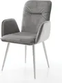 Produktbild: DELIFE Esszimmerstuhl Vinja-Flex Samt Grau 4-Fuß konisch Edelstahl