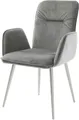 Produktbild: DELIFE Polsterstuhl Vinja-Flex, 4-Fuß konisch Edelstahl Samt Grau