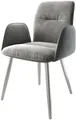 Produktbild: DELIFE Polsterstuhl Vinja-Flex, 4-Fuß konisch Edelstahl Samt Grau