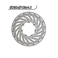 Produktbild: Bremsscheibe NG 822 Größe MM Turbine 280-123-108-4-7