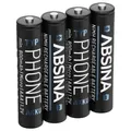 Produktbild: 4er Multipack Absina Micro (AAA)-Akku NiMH 1.2 V 4 St.