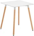 Produktbild: CLP Küchentisch Viborg I Esstisch Im Skandinavischen Design Für Wohnzimmer Mit MDF Tischplatte I Buchenholzgestell, Justierbare Bodenschoner, Farbe:weiß, Größe:60 cm