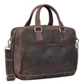 Produktbild: Benthill Aktentasche Leder Laptoptasche - Ledertasche für Herren und Damen Gross - Umhängetasche aus echtem Leder - Große Schultertasche für Laptop, Farbe:Dark Brown (H)