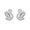Produktbild: Swarovski Swan Ohrstecker, Schwan, Weiß, Rhodiniert