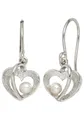 Produktbild: JOBO Perlenohrringe, Herz 925 Silber mit Süßwasser-Zuchtperlen