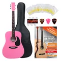 Produktbild: Classic Cantabile Westerngitarre Starter-SET inkl. 5-teiligem Zubehörset pink