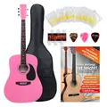 Produktbild: Komplettes Starter Set für Western Gitarre mit Zubehör und Notenheft pink