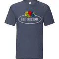 Produktbild: Fruit of the Loom Iconic 150 T-Shirt mit Vintage-Logo auf der Brust, vintage navy meliert - Vintage-Logo groß, L