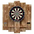 Produktbild: Wooden Dartboard Surround | Premium Dart-Wandschutz & Tablet-Halter (Optional) | Geflammter Burned Look oder Color Design (Catchring, Dart Umrandung, Backboard)