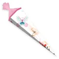 Produktbild: itenga Schultüte Schmetterlinge 85cm 6eckig rosa weiß für Mädchen Zuckertüte