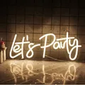 Produktbild: Wanxing Let's Party Neon Schild Warmweiß Neonlicht Schriftzug Leuchtreklame
