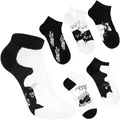 Produktbild: BRUBAKER 5 Paar Damen Socken - Katzen - Knöchelsocken Set mit süßen Kätzchen - Kurze Sneakersocken mit Baumwolle - Motiv Damensocken Weich und Kuschelig - Schwarz und Weiß - Größe 36-41
