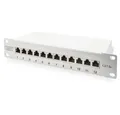 Produktbild: Digitus CAT 6A Patch Panel, 10″, 12-Port, geschirmt, 1HE, Rack DN-91612S-EA-G Netzwerk-Patch-Panel
