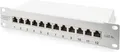 Produktbild: DIGITUS Cat-6A Patchpanel12 Ports RJ45-Buchsen 10-Zoll Rack-Mount 1HE grau