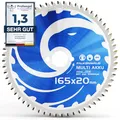 Produktbild: FALKENWALD® Sägeblatt 165 x 20 mm für Makita Tauchsäge (Multi-Material & Akku) - Hochwertiges Kreissägeblatt 165x20 mm aus Hartmetall - kompatibel mit Dewalt, Bosch, Makita SP6000