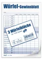 Produktbild: RNKVERLAG 5803 - Würfelspiel-Block DIN A6, 3 Blöcke je 85 Blatt für 1.530 Spiele