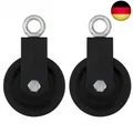 Produktbild: 2 Stück Seilrolle mit U Haltebügel, 155mm 360°Kabel Pulley Block Umlenkrollen Um