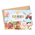 Produktbild: MeinBaby123® 10 Einladungskarten Kindergeburtstag für Jungs | Bauernhof Geburtstagseinladungen für Kinder | Traktor Einladungskarten | inkl. 10 Briefumschläge | Premium Qualität (Bauernhof V1)