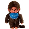 Produktbild: Monchhichi Plüschfigur Junge Classic 20 cm Monchhichi Puppe mit original blauem Lätzchen braun