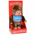 Produktbild: Monchhichi 255040 Plüschfigur Junge mit Latz blau/braun 20 cm Stoff NEU