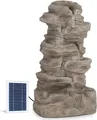 Produktbild: Blumfeldt Stonehenge Solarbrunnen, inkl. Solarpanel, Lithium-Ionen-Akku (ca. 5h Laufzeit), LED-Beleuchtung, Polyresin| frostbeständig, für drinnen und draußen Sand