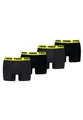 Produktbild: PUMA Boxer Boxershorts Men Herren Everyday Unterhose Unterwäsche 4er Pack, Farbe:Dark Grey Melange/Yellow, Bekleidungsgröße:XL