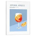 Produktbild: Gerahmtes Bild Wandbild Kunstdruck MDF Weiß Blau Orange 30 x 40 cm Aperol