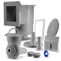 Produktbild: Skimmer Set inkl Einlaufdüse / Blende Grau Oberflächenskimmer Einbau Pool Filter
