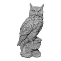 Produktbild: gartendekoparadies.de Eule Uhu mit Gefieder, Steinfigur, H. 41 cm, 12 kg, Grau, frostsicher aus Steinguss für Außenbereich
