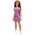 Produktbild: Barbie GRB62 - Fashionistas Vitiligo Puppe (brünett) mit Zubehör, mit Kleid und Schuhen, Spielzeug für Kinder von 3 bis 8 Jahren