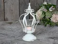 Produktbild: Chic Antique Krone auf Fuß Teelichthalter Laterne Windlicht antique creme shabby