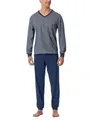 Produktbild: Schiesser Herren Schlafanzug Lang Mit Bündchen - Nightwear Pyjamaset, Blau_182194, 52 EU